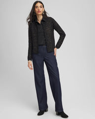 Chico's Women | Shine Cropped Cardigan BLACK