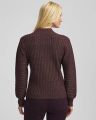 Chico's Women | Metallic Ribbed Pullover NIGHT BLOOM