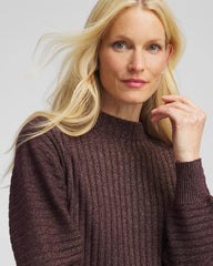 Chico's Women | Metallic Ribbed Pullover NIGHT BLOOM