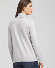 Chico's Women | Metallic Turtleneck Pullover Sweaters SILVER GLITTER