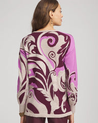 Chico's Women | Intarsia Knit V-Neck Pullover Sweater GOOSEBERRY