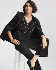 Chico's Women | Ella Embellished Pullover Sweater BLACK