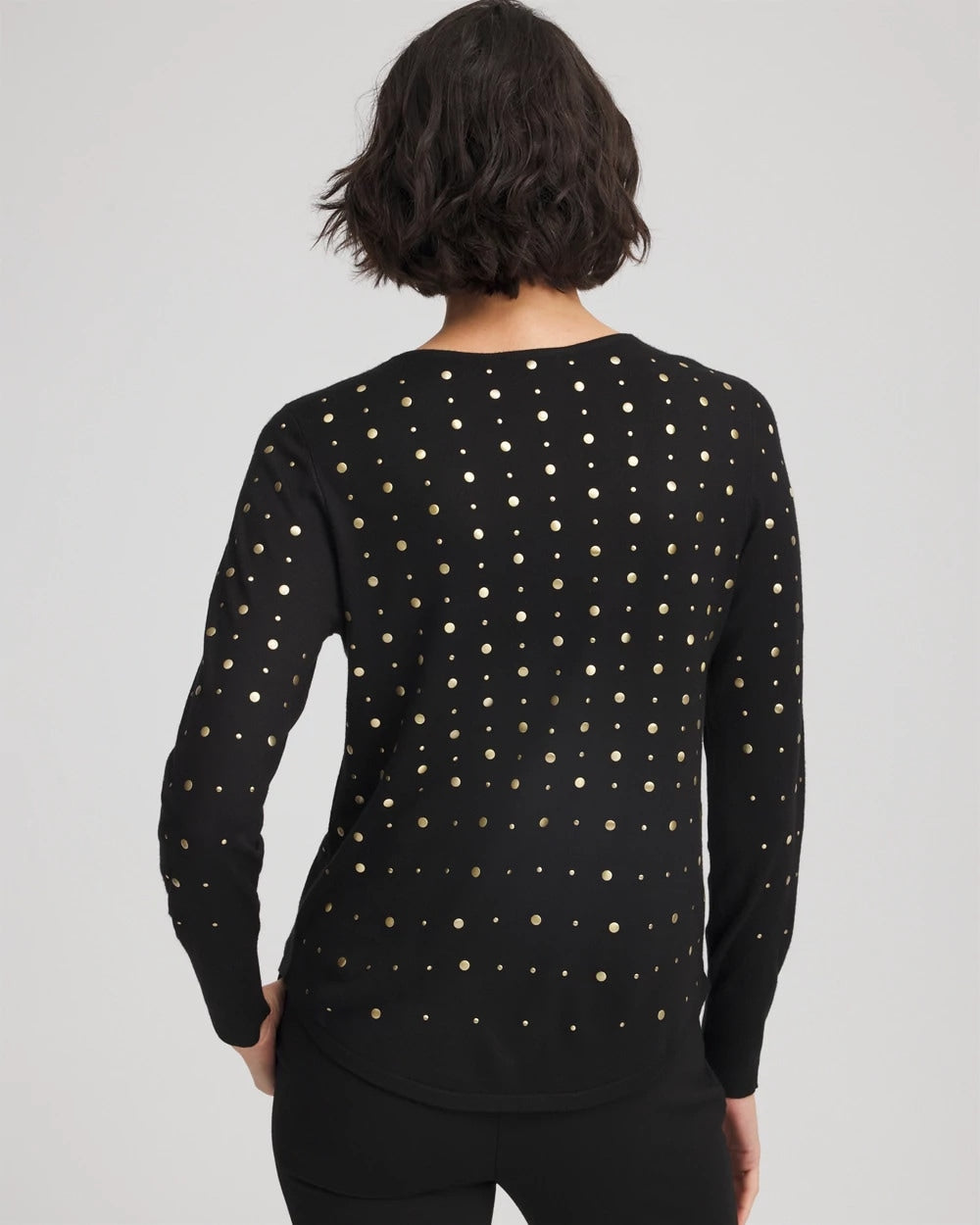 Chico's Women | Ella Embellished Pullover Sweater BLACK