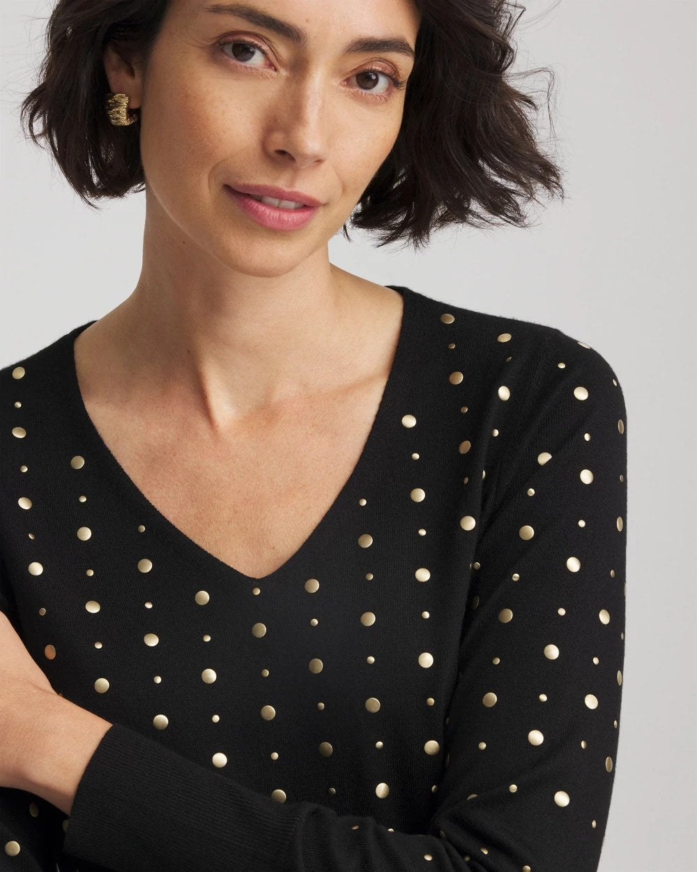 Chico's Women | Ella Embellished Pullover Sweater BLACK