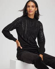 Chico's Women | Embellished Mockneck Sweater BLACK