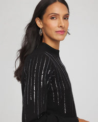 Chico's Women | Embellished Mockneck Sweater BLACK