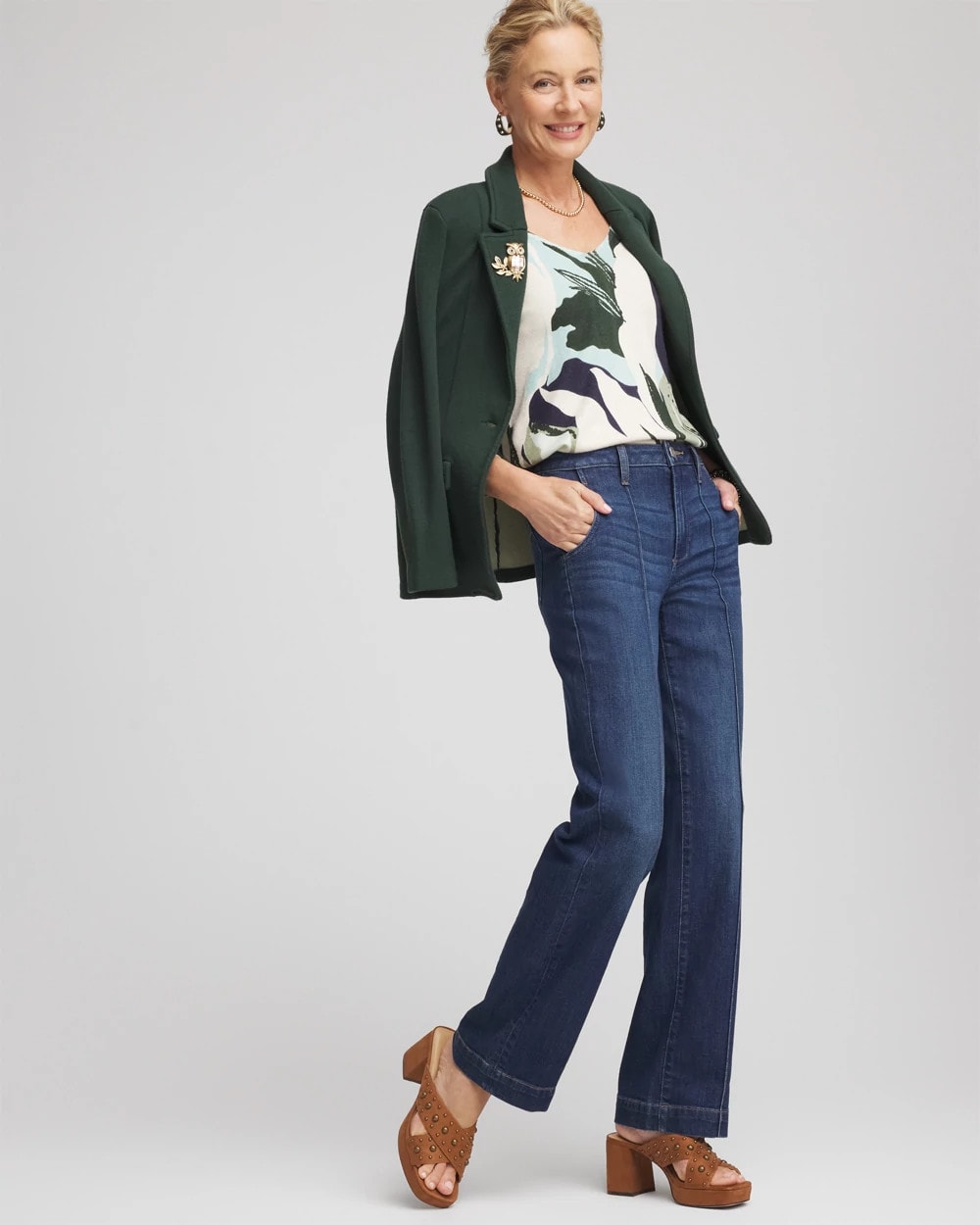 Chico's Women | Ella La Fleur Pullover Sweater SAGE MEADOW