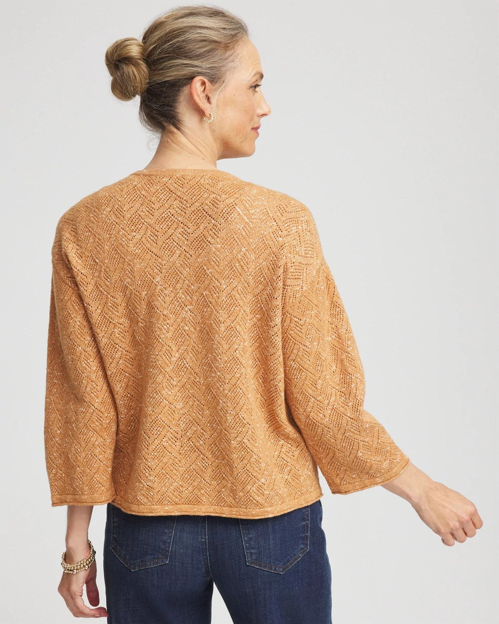 Chico's Women | Tweed Cropped Sweater BURNT SIENNA