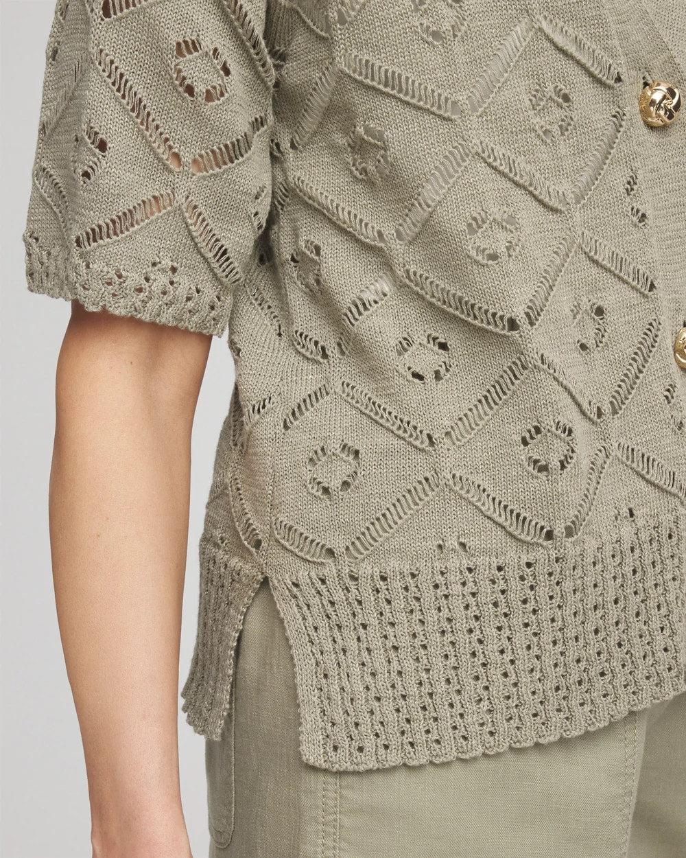 Chico's Women | Short Button-down Cardigan WASHED SAGE