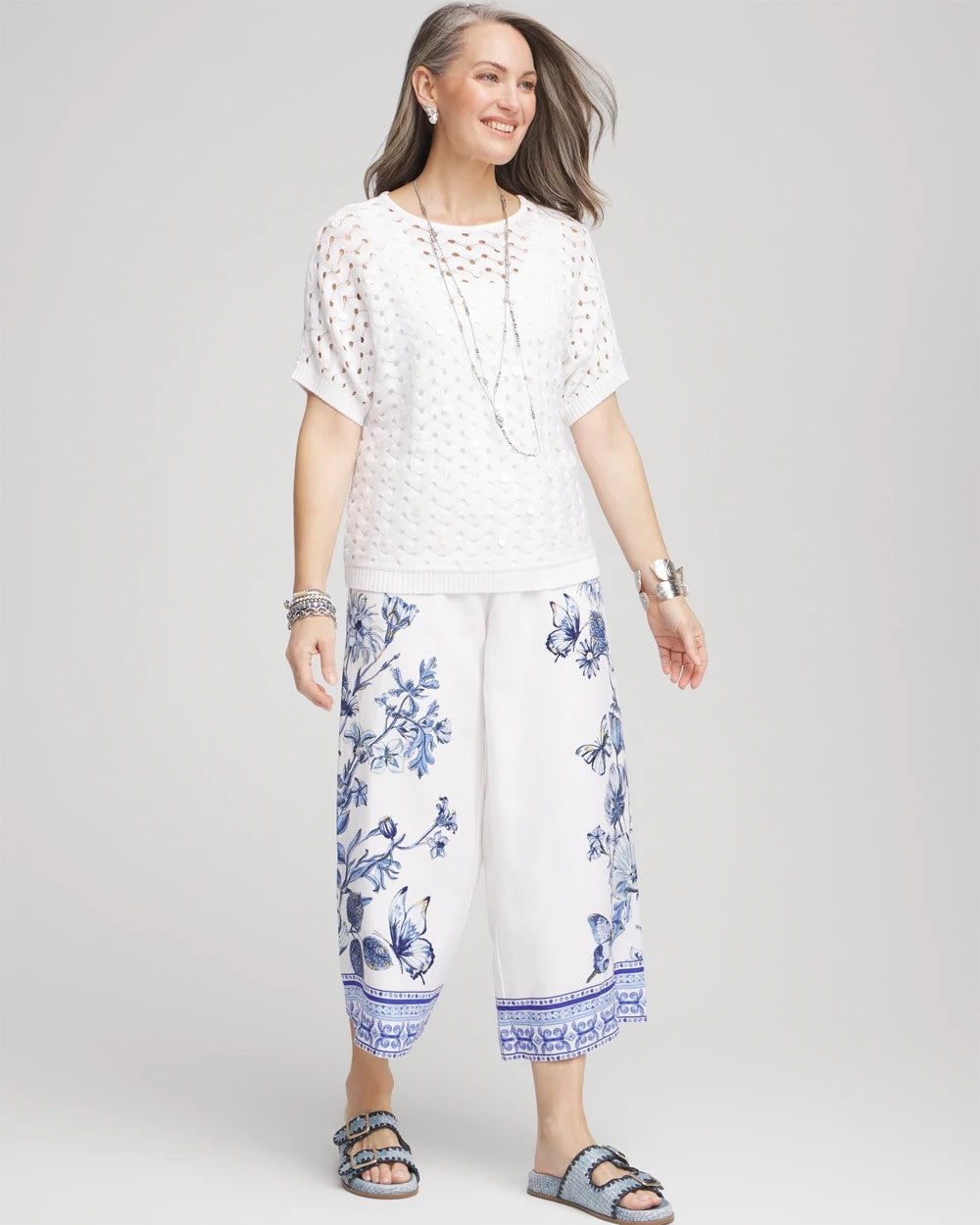 Chico's Women | Dolman Pointelle Sweater ALABASTER