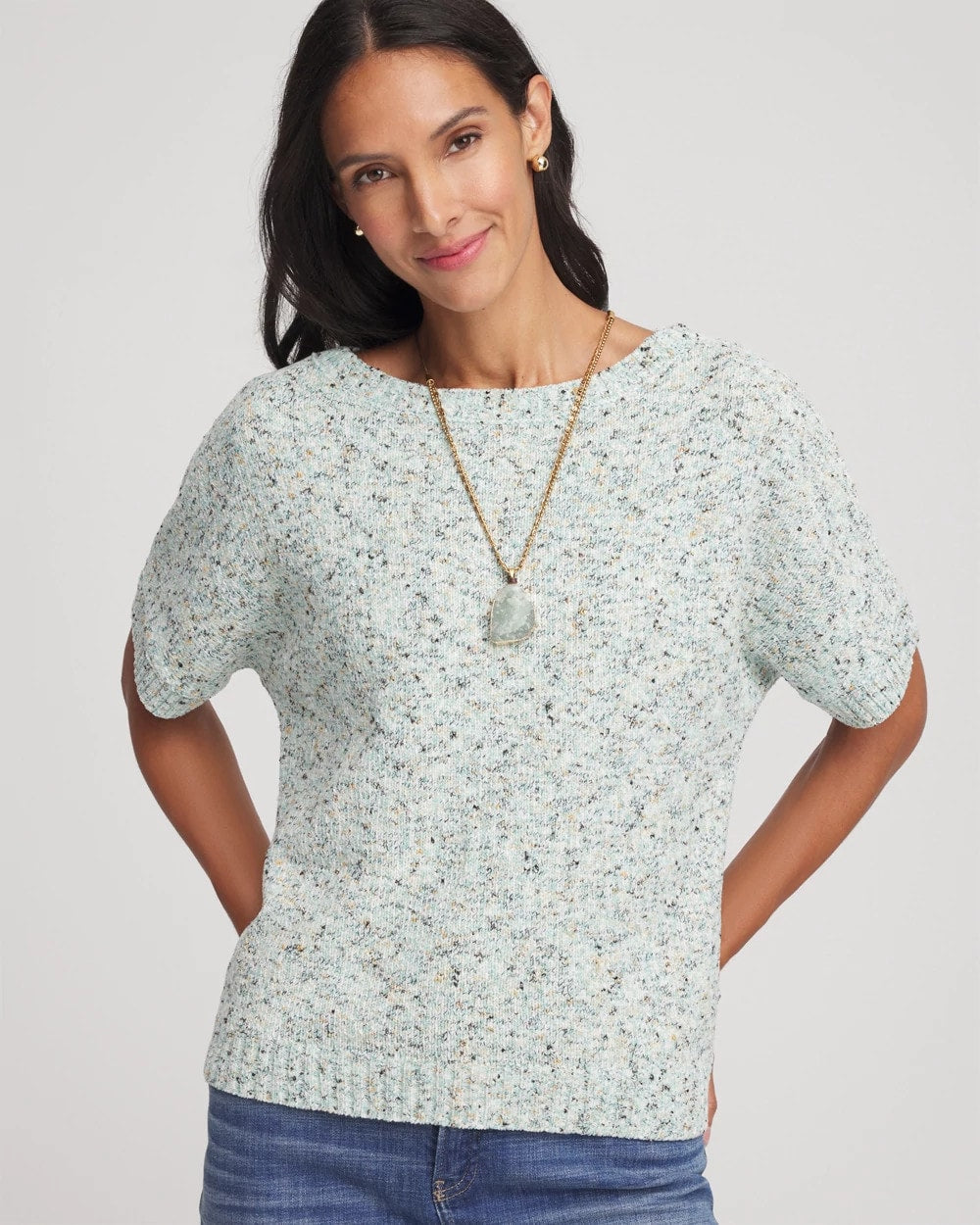 Chico's Women | Textured Dolman Pullover Sweater BLUE MENTHE