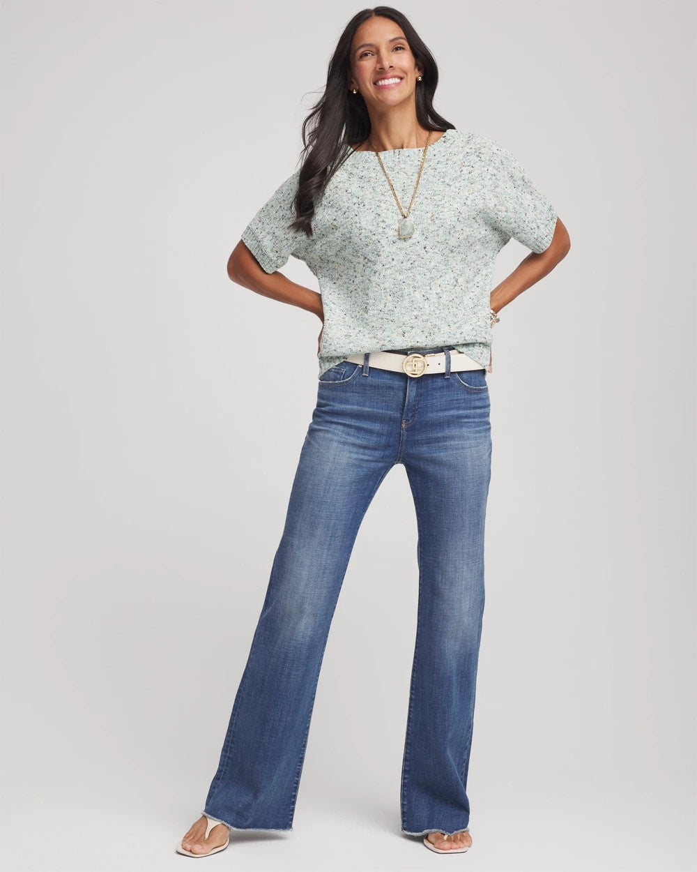 Chico's Women | Textured Dolman Pullover Sweater BLUE MENTHE