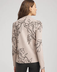 Chico's Women | Ella Mockneck Printed Sweater SMOKEY TAUPE