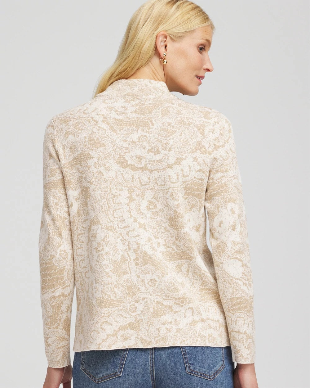 Chico's Women | Ella Jacquard Mockneck Sweater ENGLISH CREAM