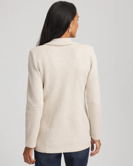 Chico's Women | Metallic Rhinestone Sweater Blazer ENGLISH CREAM
