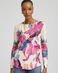 Chico's Women | Ella Boatneck Watercolor Pullover Sweater MULTI