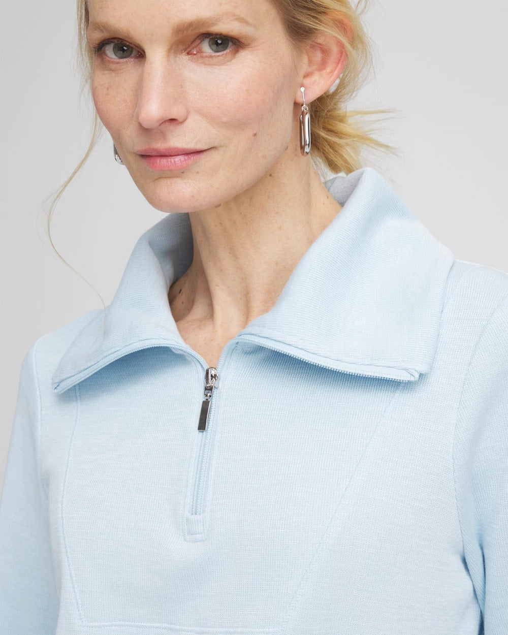 Zenergy® Beach Slub Half-Zip Pullover Top