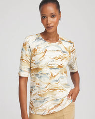 Chico's Women | Printed Crewneck Sweater ECRU
