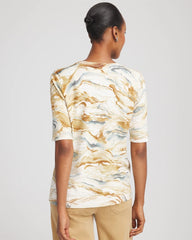 Chico's Women | Printed Crewneck Sweater ECRU