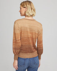 Chico's Women | Ombre Metallic Pullover Sweater CARAMEL APPLE