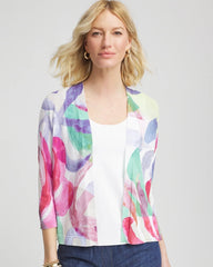 Chico's Women | Summer Romance Watercolor Cardigan ECRU