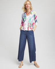 Chico's Women | Summer Romance Watercolor Cardigan ECRU