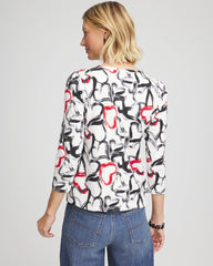 Chico's Women | Love Brush Button Heart Tee BLACK