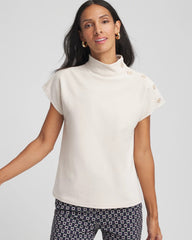 Chico's Women | Ottoman Cap Sleeve Tee WHITE TRUFFLE