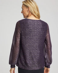 Chico's Women | Foiled Bodre Top PURPLE ELIXIR