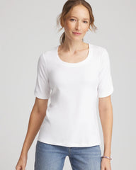 Chico's Women | Short Sleeve Pima Tee ALABASTER