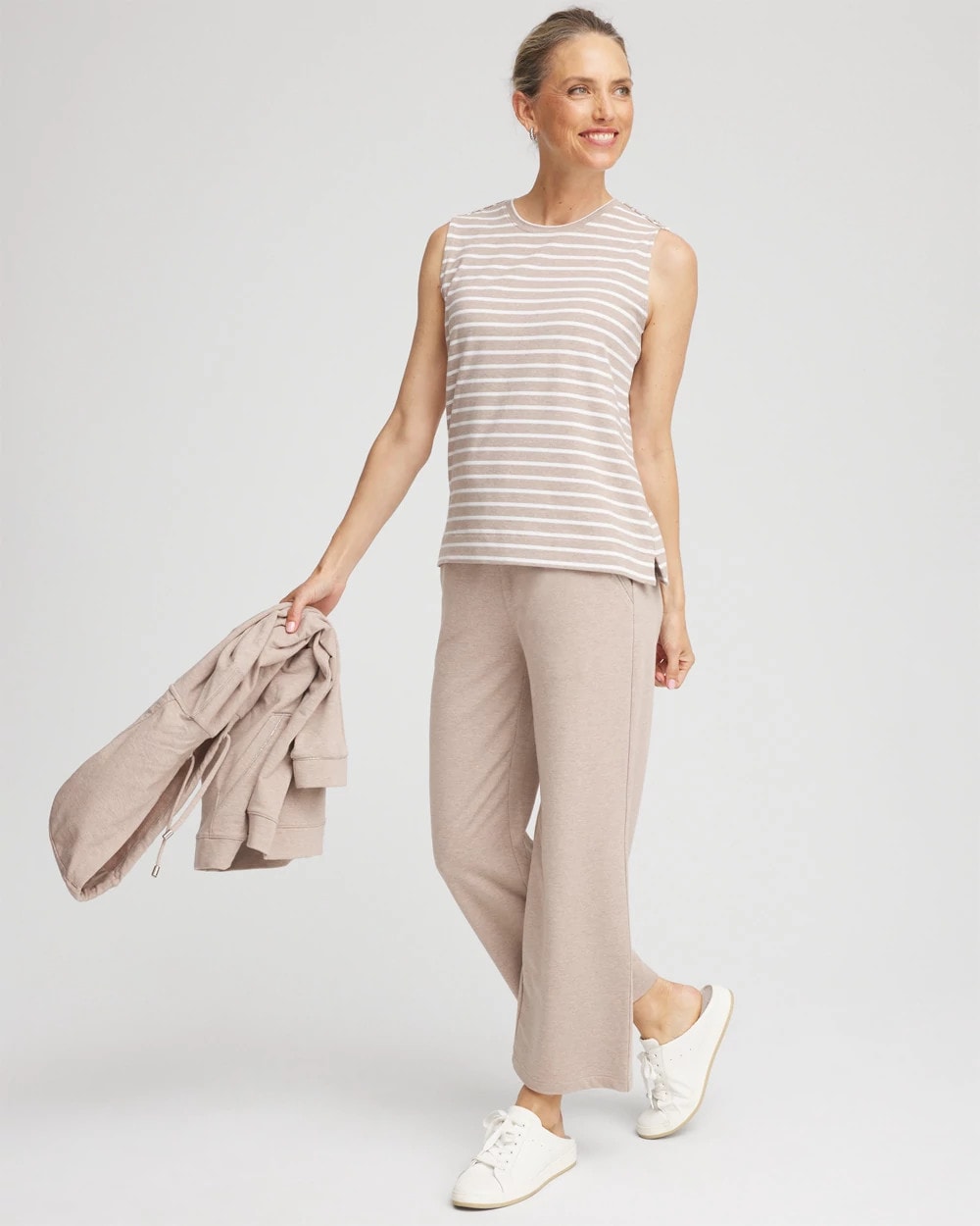 Zenergy® UPF Sleeveless Metallic-Striped Tank