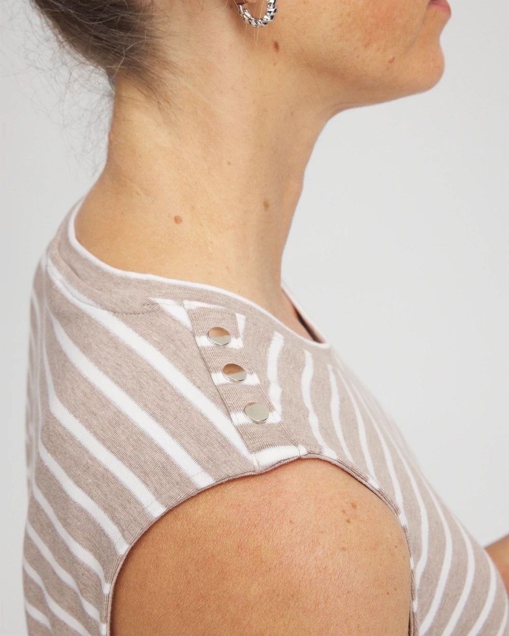 Zenergy® UPF Sleeveless Metallic-Striped Tank