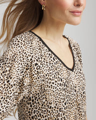 Chico's Women | Leopard Braided Linen Top ECRU