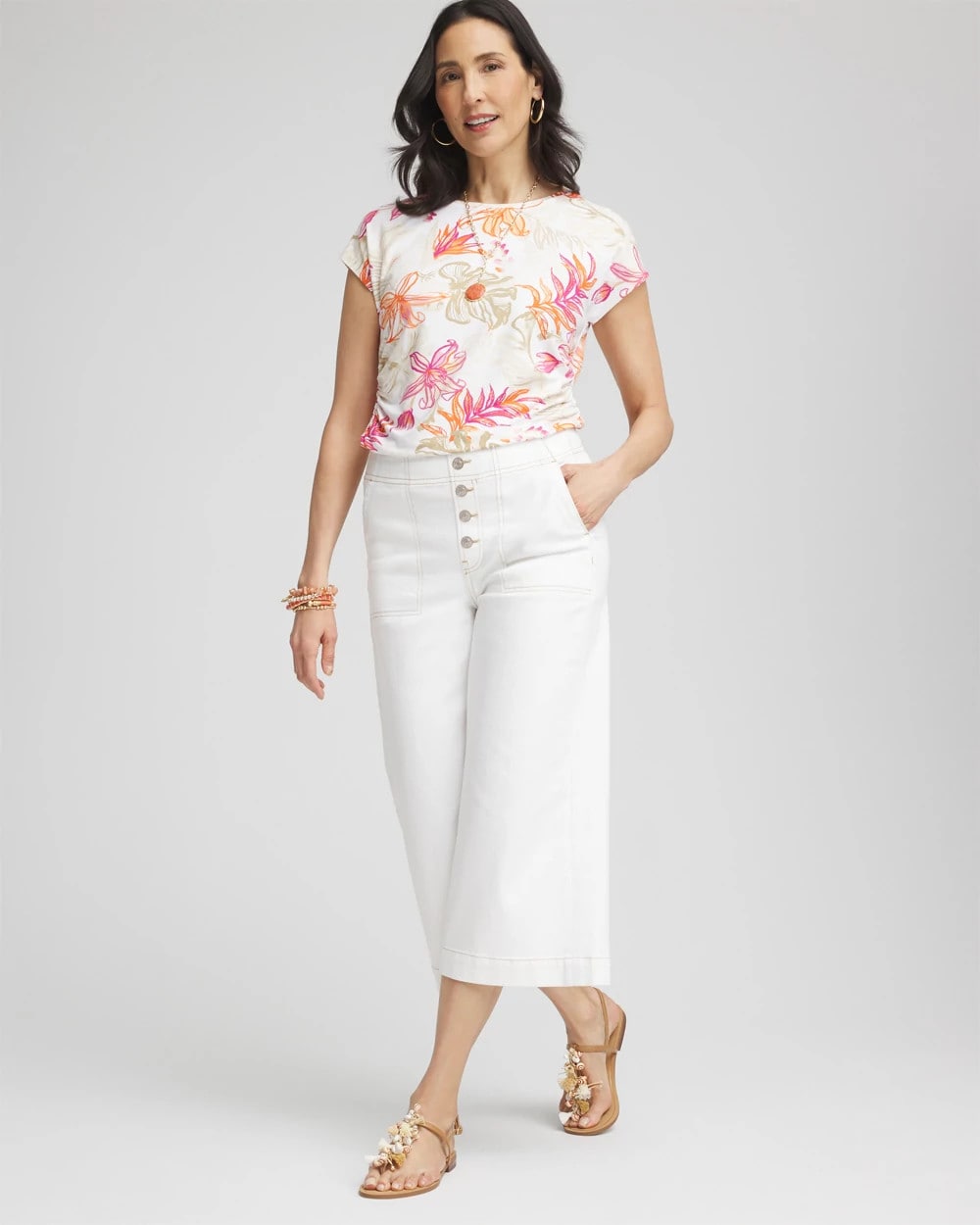 Touch of Cool™ Tropical Floral Dolman Tee