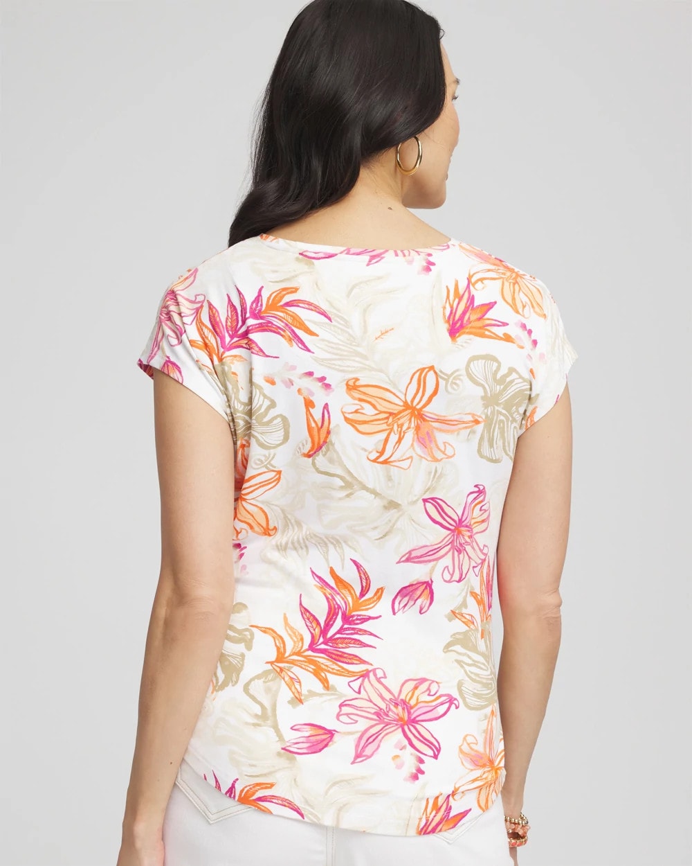 Touch of Cool™ Tropical Floral Dolman Tee