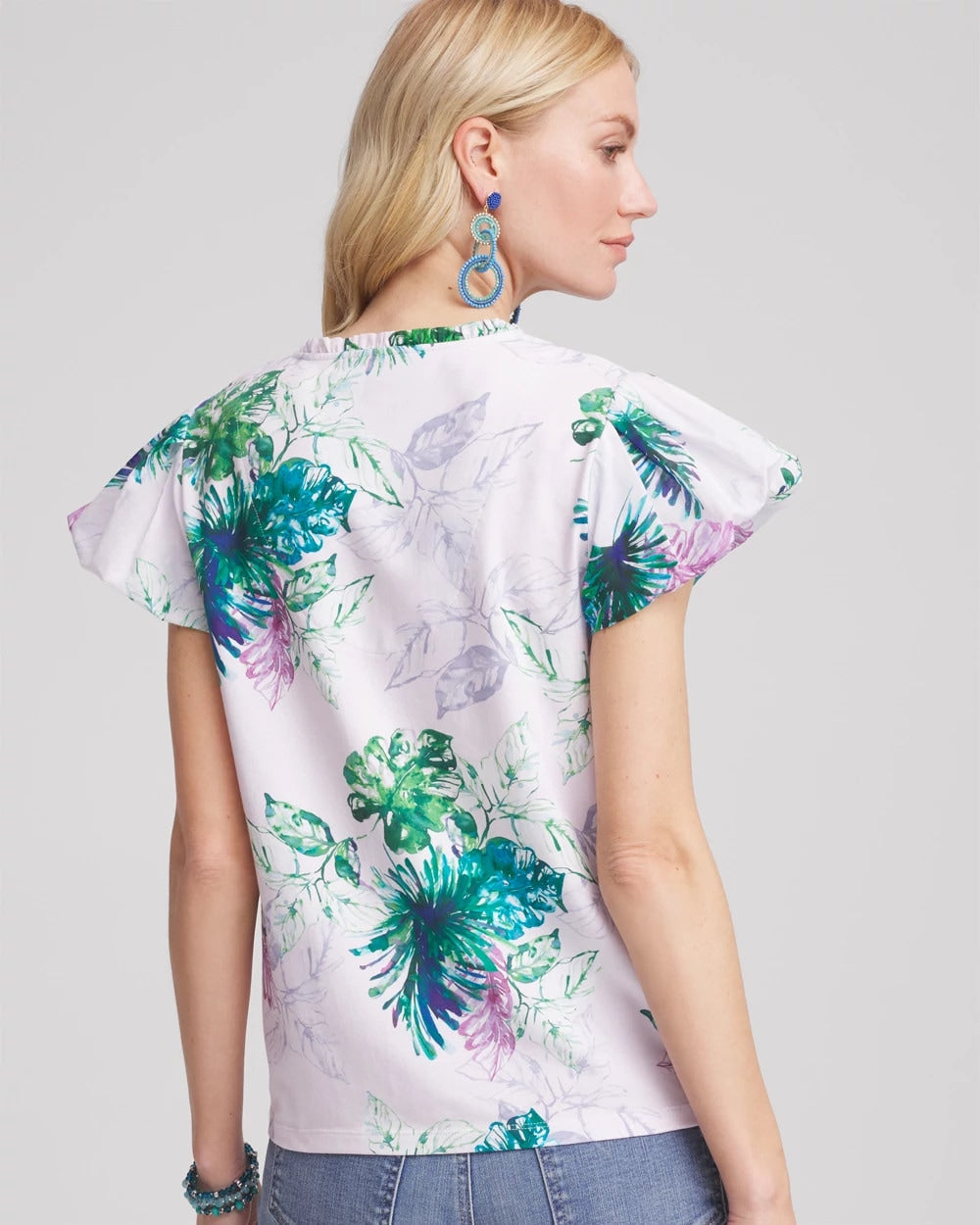 Chico's Women | Notch Neck Cap Sleeve Tee GENTLE LAVENDER