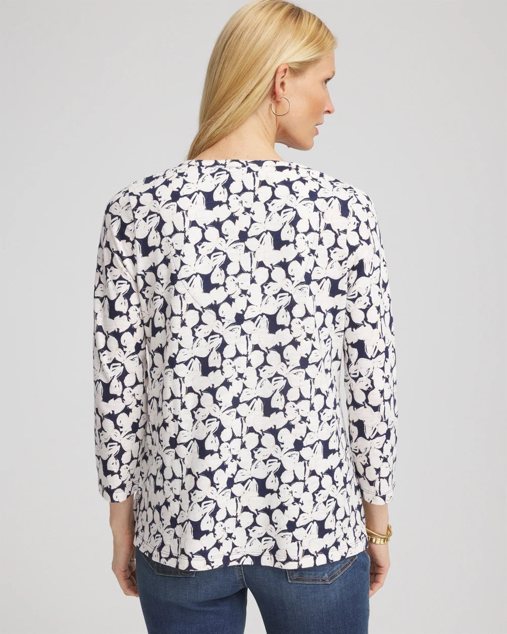 Chico's Women | Slub Splitneck Henley Tee PASSPORT BLUE