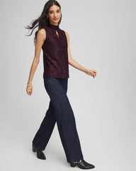 Chico's Women | Burnout Mockneck Tank NIGHT BLOOM
