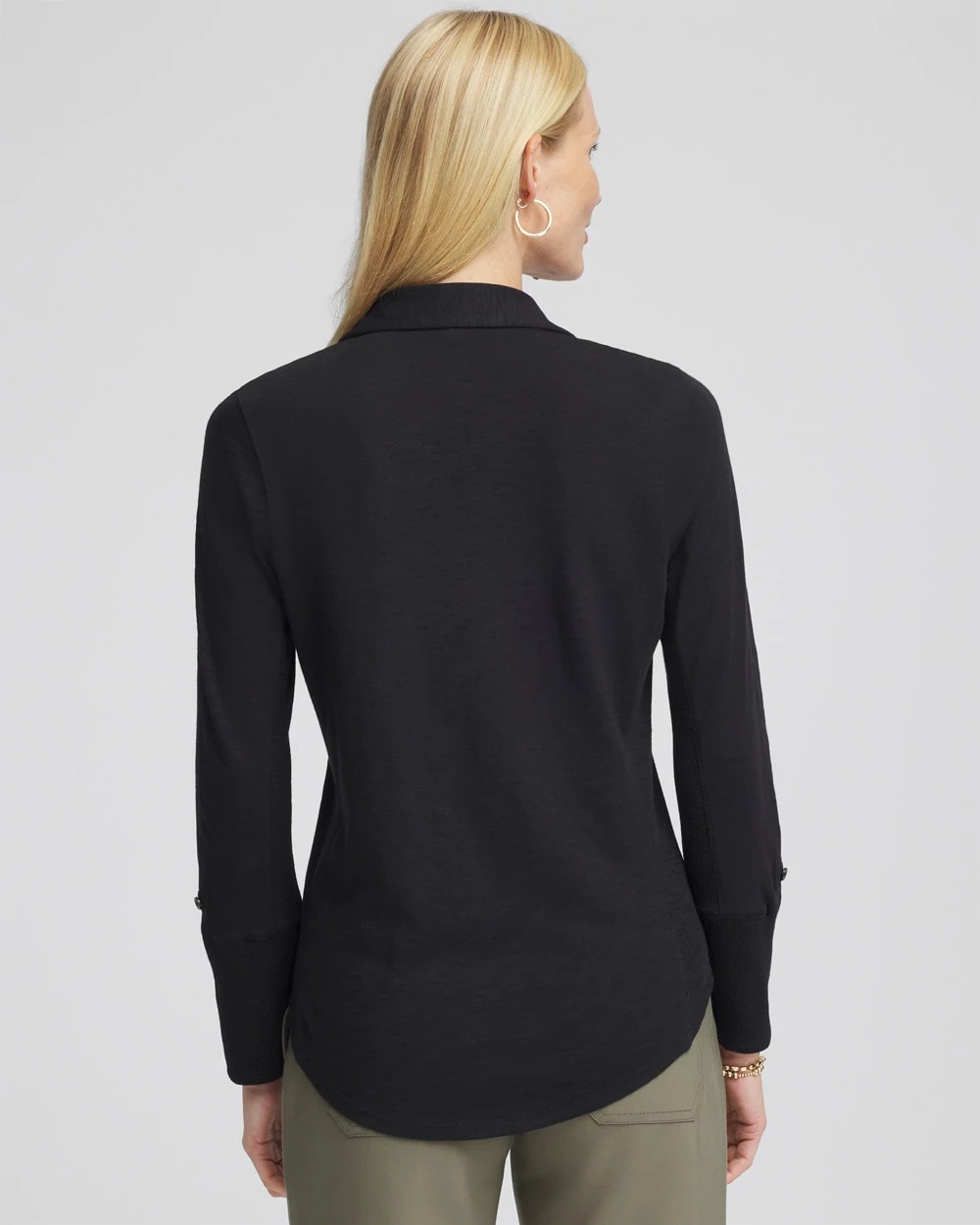 Chico's Women | Collared Henley Shirt BLACK