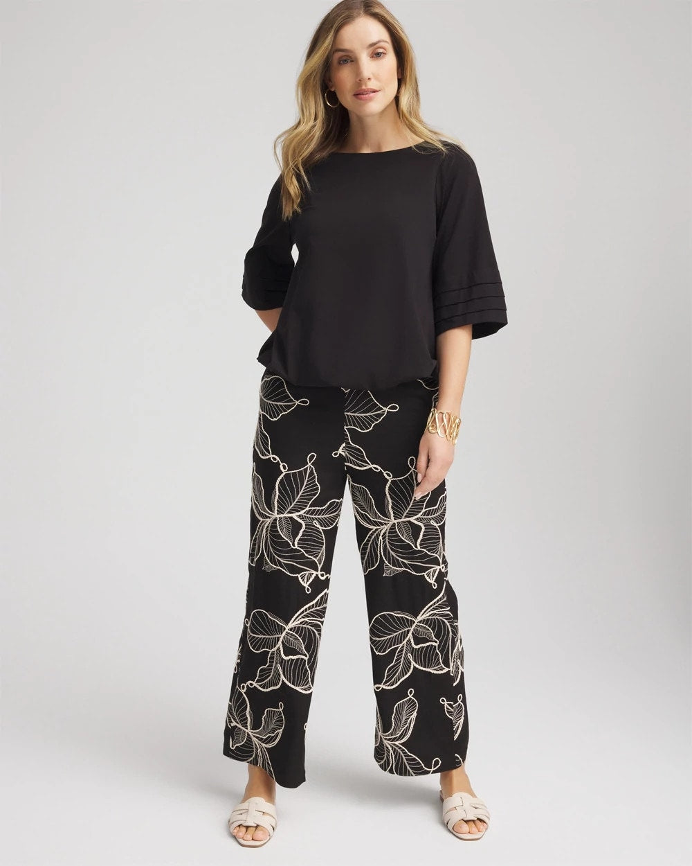 Chico's Women | Boatneck Bubble-Hem Top BLACK