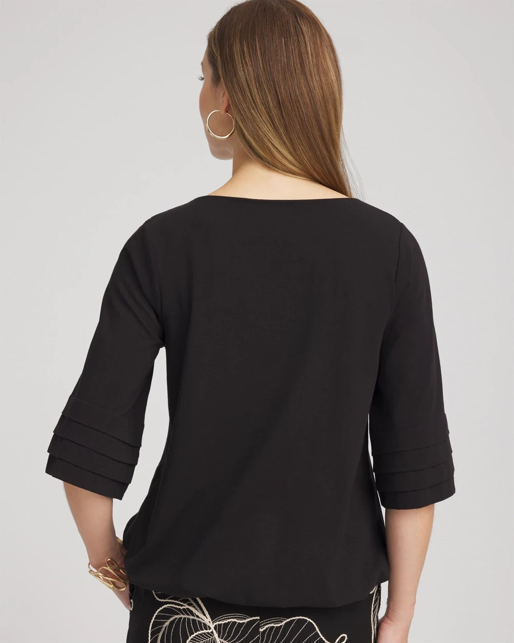 Chico's Women | Boatneck Bubble-Hem Top BLACK
