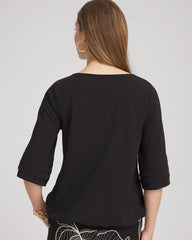 Chico's Women | Boatneck Bubble-Hem Top BLACK