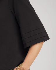 Chico's Women | Boatneck Bubble-Hem Top BLACK