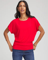 Touch of Cool™ Ruched Banded Hem Top