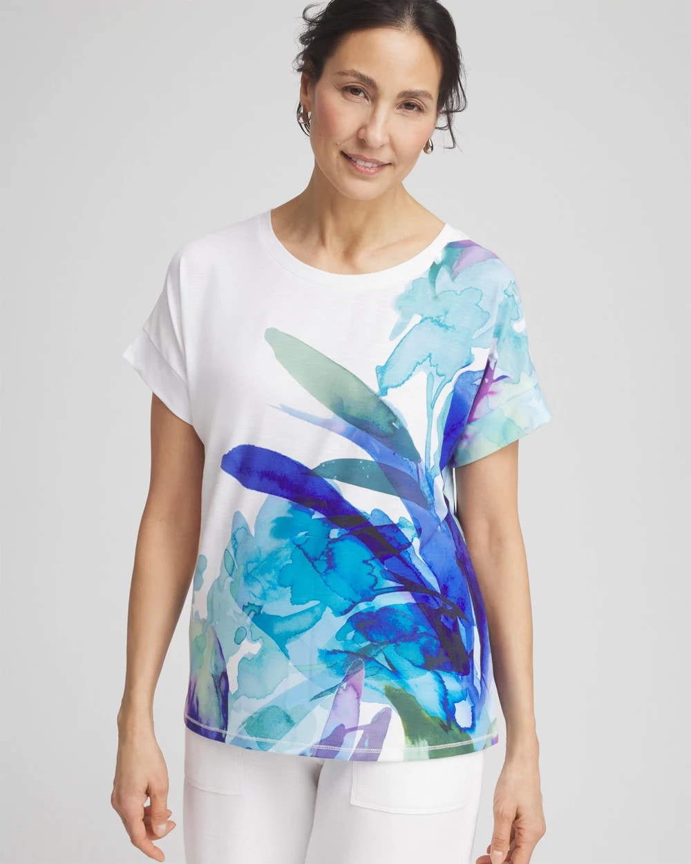 Zenergy® Floral Scoop Neck Tee