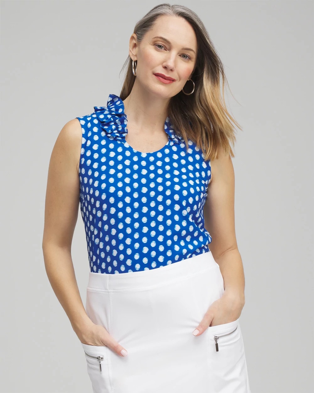 ® UPF Neema Dot Ruffle Tank