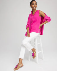 Chico's Women | Sleeveless V-Neck Button Tank CRUSHED BERRIES