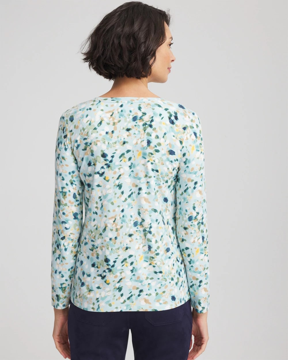 Chico's Women | Printed Touch of Cool™ Layering Tee BLUE MENTHE