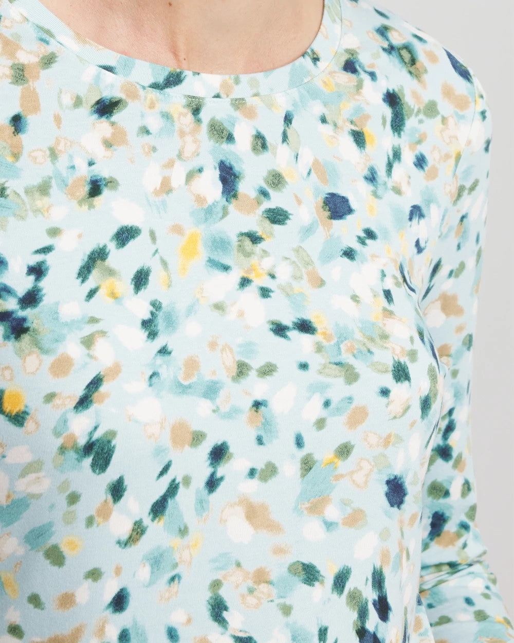 Chico's Women | Printed Touch of Cool™ Layering Tee BLUE MENTHE