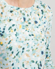 Chico's Women | Printed Touch of Cool™ Layering Tee BLUE MENTHE